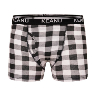 Keanu Pack of 6 Mens Boxer Trunks - Buffalo Check Print Design - Cotton Blend