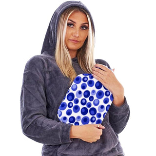 K Collection 2 x Hot Water Bottles With Removable Cover - 2L Capacity - Dotty Design