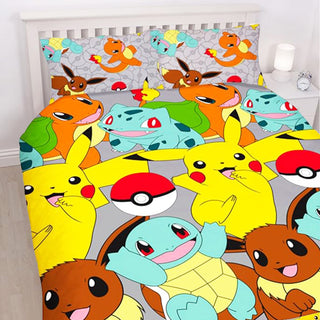 Pokemon Reversible Duvet Set - Repeat Pattern Design - Single and Double