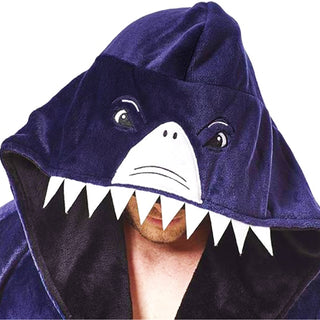 Keanu Mens Dressing Gown - Shark Head Design - 100% Fleece Polyester - Adults