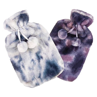 K Collection 2 x Hot Water Bottles With Removable Cover - 2L Capacity - Two Tone Dark Grey/Silver Grey Design