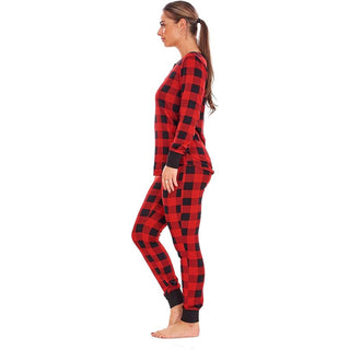 Keanu Ladies Thermal Pyjamas - Red/Black Buffalo Check Design