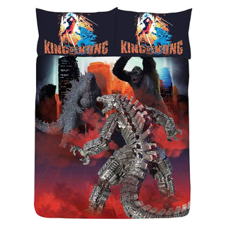 Godzilla Vs Kong Reversible Duvet Set - Battle Royale Design - Single and Double