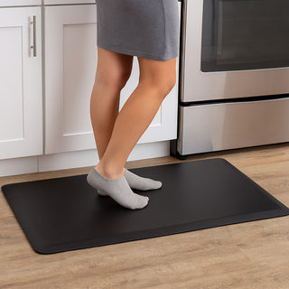 K Collection Heavy Duty Anti Fatigue Standing Mat – High Density Cushioned Non-Slip Mat for Standing Desks, Office, Kitchen Rug - Dark Grey - 2 sizes