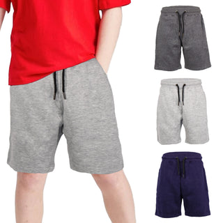 Keanu Pack of 3 Boys Regular Fit Fleece Shorts - Charcoal, Light Grey, Navy Design - Sizes 5-14 Years
