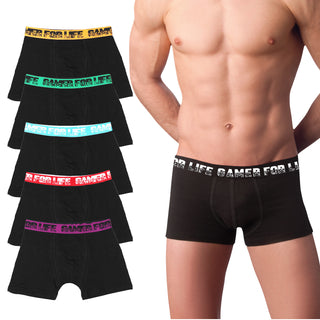 Gamer Pack of 5 Boys Boxer Trunks - Gamer for Life Graffiti Band Design - Cotton Blend