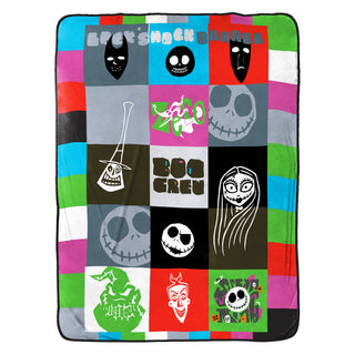 Disney Soft Plush Throw Blanket - Nightmare Before Christmas Design - 100% Polyester - 100 x 150cm