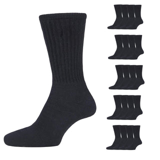 Mens 20 Pack Cotton Rich Sport And Work Socks - Black