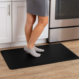 K Collection Heavy Duty Anti Fatigue Standing Mat – High Density Cushioned Non-Slip Mat for Standing Desks, Office, Kitchen Rug - Black - 2 sizes