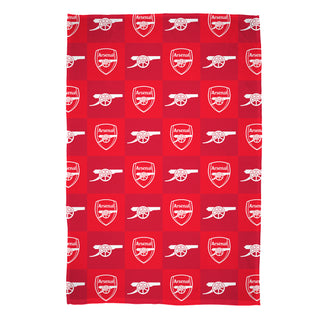Arsenal Fleece Blanket - Checkered Design - 100% Polyester - 100 x 150cm
