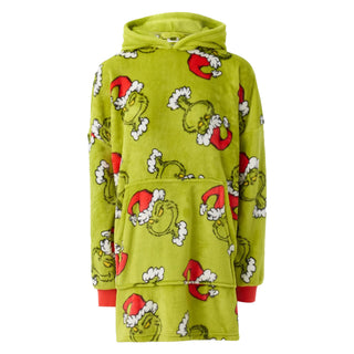 The Grinch Adults Oversized Wearable Blanket - Fleece Sherpa Fluffy Christmas Hooded Pullover