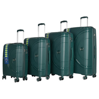 XPLR Lightweight Polypropylene Green Hard Shell Luggage – 8 Silent 360° Spinner Wheels with Built-in TSA Lock – 20”, 24”, 28” and XL 32” Size – 3 Pc and 4 Pc Sets