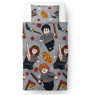 Harry Potter Reversible Duvet Set - Lego Gryffindor Design - Single