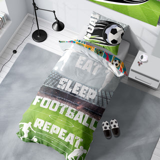 Its Coming Home 'Eat Sleep Football Repeat' Single Panel Duvet Set