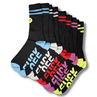 Mens 6 Pack Norfolk and Way Fuck Off Novelty Socks - Black