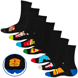 Mens 7 Pack Novelty Socks Cotton Rich Dad Gift - Fast Food Socks