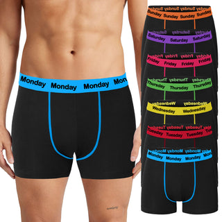 Harte & Soul Pack of7 Mens Boxer Shorts - Days of The Week Design - Cotton Blend