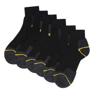 Mens 12 Pack Ankle Heavy Duty Work Socks, Safety/Steel Toe Boot Socks - Black