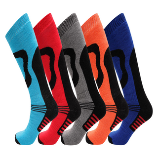 Mens 5 Pack High Performance Thermal Ski Socks - Multicoloured (Orange)