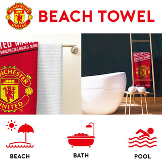 Manchester United Towel - Glory Design - 100% Cotton - 150 x 75cm