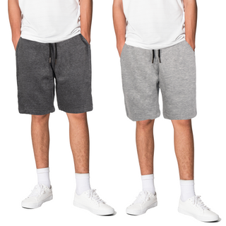Keanu 2 Pack Mens Regular Fit Shorts - Charcoal/Light Grey