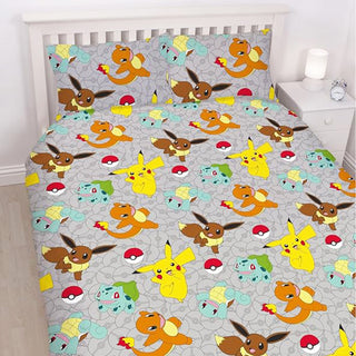 Pokemon Reversible Duvet Set - Repeat Pattern Design - Single and Double
