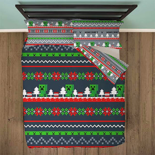 Minecraft Reversible Duvet Set - Christmas Design - Double