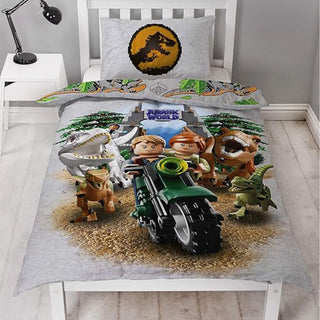 Lego Reversible Duvet Set - Jurassic World Design - Single