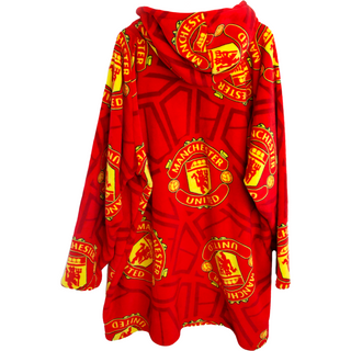 Manchester United Oversized Fleece Hoodie - Crest Design - 100% Polyester - For Kids