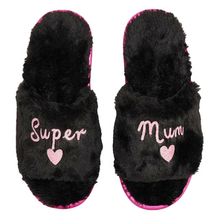 Keanu Ladies Slippers - Super Mum Design - Slip On Mule - Faux Fur Lined