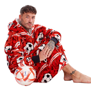 Its Coming Home Oversized Fleece Hoodie - England Football Design - 100% Polyester - Adults