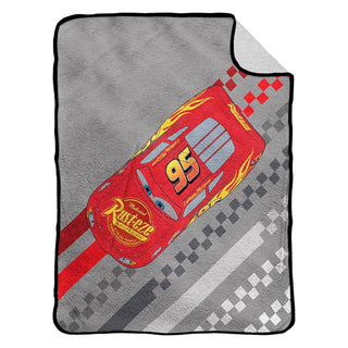 Jay Franco Fluffy Sherpa Fleece Throw Blanket - Cars Design - 100% Polyester - 130 x 150cm