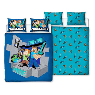Minecraft Reversible Duvet Set - Survive Design - Single and Double
