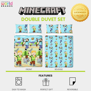 Minecraft Reversible Duvet Set - Adventures Design - Double