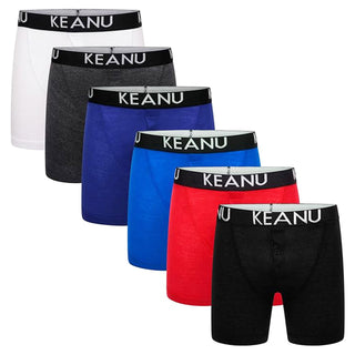 Keanu Pack of 6 Boys Boxer Trunks - Colour Design - Cotton Blend
