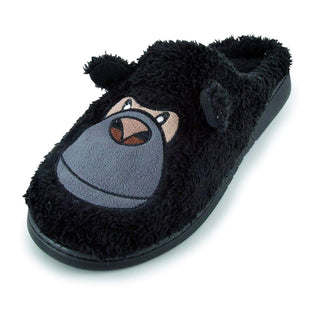 Keanu Kids Slippers - Gorilla Embroidered Design - Faux Fur Mule
