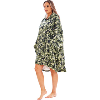 Keanu Unisex Fleece Oversized Hoodie - Camouflage Design - Super Soft Sherpa