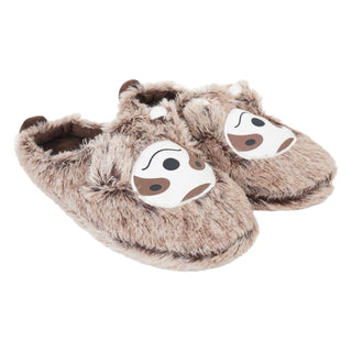 Keanu Kids Faux Fur Slippers - Sloth Design - Mule