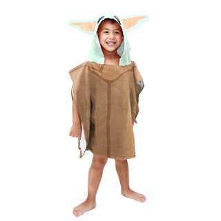 Disney Hooded Towel Poncho - Baby Yoda Design - 100% Cotton - 56cm x 56cm
