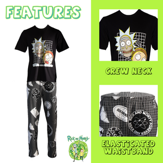 Disney Mens Pyjamas - Rick and Morty Design - 100% Cotton