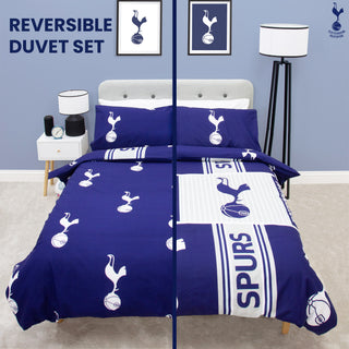 Tottenham Hotspur Reversible Duvet Set - Spurs Crest Emblem Design - Single/Double