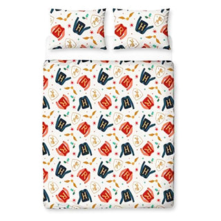 Harry Potter Reversible Duvet Set - Christmas Joyeux Design - Single