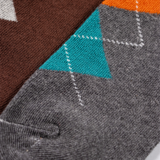 Mens 4 Pack Knee High Long Hose Argyle Socks - Assorted Colours