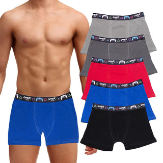 Gamer Pack of 5 Boys Boxer Trunks - Gamer for Life Band Design - Cotton Blend