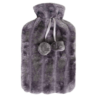 K Collection 2 x Hot Water Bottles With Removable Cover - 2L Capacity - Grey and Blue Design