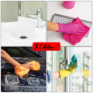 Premium Multicolour Microfibre Cleaning Cloth – XL Size – 40 x 40cm - Multifunctional Heavyweight (400gsm) Reusable – Pack of 4 or 12