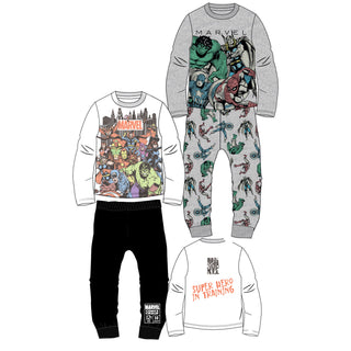Marvel 2 Pack Kids Pyjamas - Avengers Designs - 100% Cotton - 5 to 14 Years