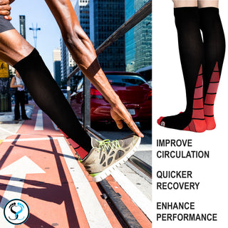 Mens Compression Socks - Circulation & Achilles Support - UK 6-11