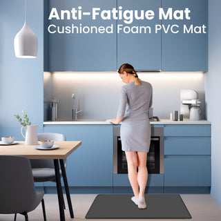 K Collection Heavy Duty Anti Fatigue Standing Mat – High Density Cushioned Non-Slip Mat for Standing Desks, Office, Kitchen Rug - Grey - 2 sizes