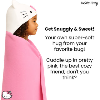 Hello Kitty Kids Hooded Wrap Blanket - Size 120x150cm